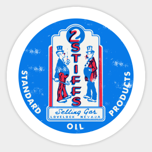 Retro Vintage Two Stiffs Selling Gas Lovelock Nevada Sticker